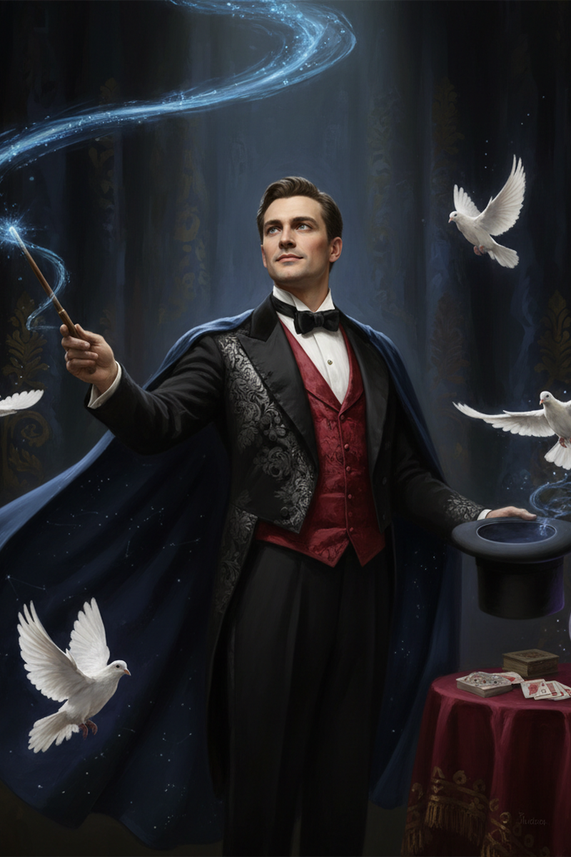 The Magician in a tuxedo